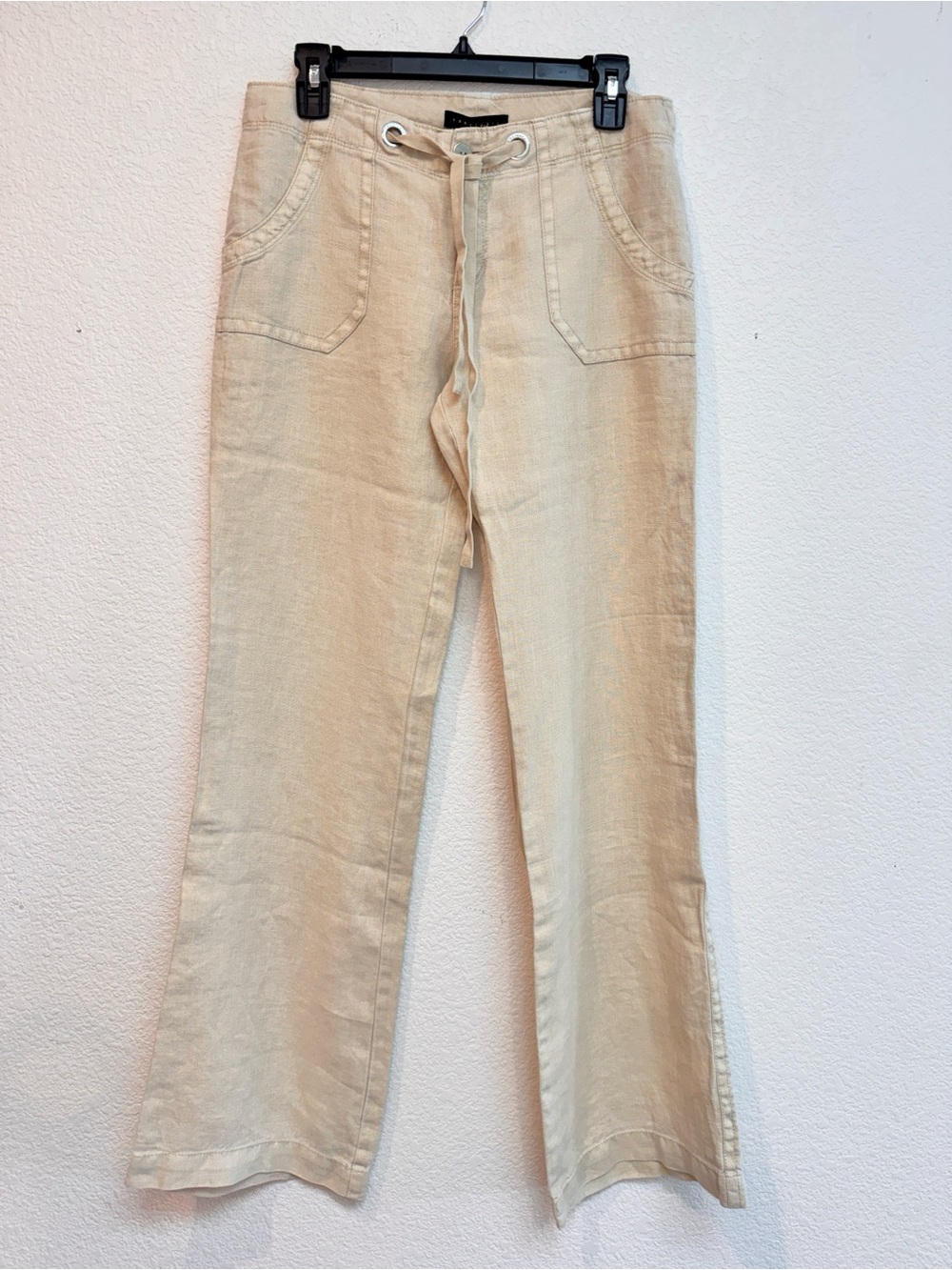 Sanctuary Cream Linen Drawstring Pants Beachy Casual Style